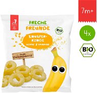 Freche Freunde Organic Crispy Rings - Millet and Banana 4× 20g - Crisps for Kids