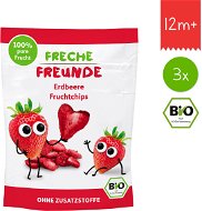 Freche Freunde BIO Ovocné chipsy – Jahoda 3× 12 g - Sušienky pre deti