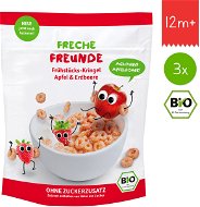 Freche Freunde Organic Cereals - Crispy Rings - Apple and Strawberry 3× 125g - Children's Cookies