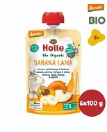 HOLLE Banana lama  BIO banán jablko mango marhuľa 6× 100 g - Kapsička pre deti