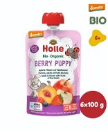 HOLLE Berry Puppy  BIO jablko broskyňa a lesné plody 6× 100 g - Kapsička pre deti