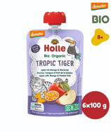 Meal Pocket HOLLE Tropic Tiger Organic apple mango and passion fruit 6×100 g - Kapsička pro děti