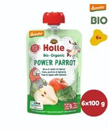 Kapsička pre deti HOLLE Power Parrot BIO pyré hruška jablko a špenát 6× 100 g - Kapsička pro děti