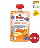 Kapsička pre deti HOLLE Carrot Cat BIO pyré mrkva mango banán hruška 6× 100 g - Kapsička pro děti