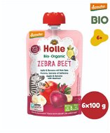 Kapsička pre deti HOLLE Zebra Beet-BIO jablko, banán a červená repa 6× 100 g - Kapsička pro děti