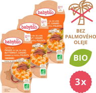 BABYBIO Paštrnák s maslovou tekvicou, kačicou a polentou 3× (2× 200 g) - Príkrm