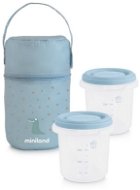 MINILAND Thermal insulation case + food cups Blue 2 pcs - Food Container Set
