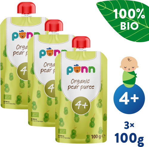 SALVEST Ponn BIO Hruška 100% 3× 100 g - Kapsička pro děti - Hlavní obrázek