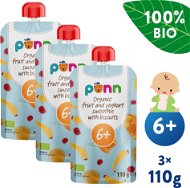SALVEST Ponn BIO Ovocné smoothie s jogurtom a sušienkami 3× 110 g - Kapsička pre deti