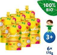 SALVEST Smushie Organic Fruit Smoothie with Apricot, Pineapple and Flax Seeds 6× 170g - Baby Food