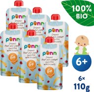 Tasakos gyümölcspüré SALVEST Ponn BIO gyümölcs smoothie joghurttal és keksszel, 6 × 110 g - Kapsička pro děti
