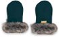 WITHOUT Deep green fur gloves - Pushchair Gloves