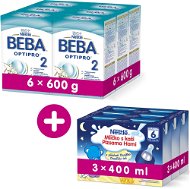 BEBA OPTIPRO 2 (6× 600g) + 3× Nestlé Milk with Porridge Vanilla 400ml - Baby Formula