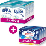 BEBA OPTIPRO 5 (6× 600g) + 3× Nestlé Milk with Porridge Vanilla 400ml - Baby Formula
