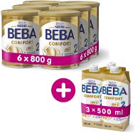 BEBA COMFORT 2 HM-O (6× 800 g) + 3× BEBA COMFORT Liquid 2 HM-O (500 ml) - Dojčenské mlieko