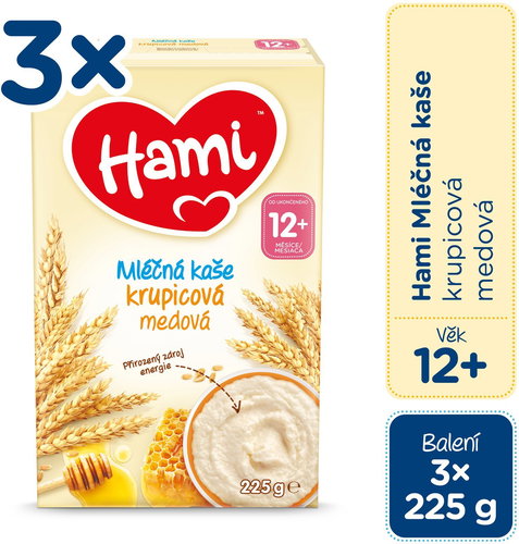 Hami Milk porridge with semolina and honey 3 × 225 g - Milk Porridge - Main image