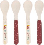 Funny Spoon Set Bamboo 4pc Garden Explorer girls - Baby Spoon