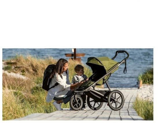 THULE URBAN GLIDE 2 Cypress Green on Black SINGLE Baby Buggy