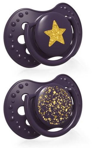 LOVI Dudlík Stardust 0–3m 2 ks Violet - Dudlík - Hlavní obrázek