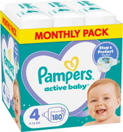 PAMPERS Active Baby size 4, Monthly Pack 180 pcs - Disposable Nappies