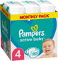 PAMPERS Active Baby size 4, Monthly Pack 180 pcs - Disposable Nappies