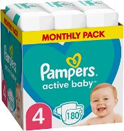 PAMPERS Active Baby 4-es méret, Monthly Pack 180 db - Eldobható pelenka