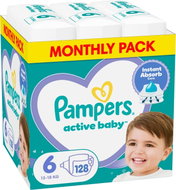 PAMPERS Active Baby size 6, Monthly Pack 128 pcs - Disposable Nappies