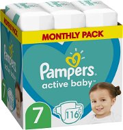 PAMPERS Active Baby veľ. 7, Monthly Pack 116 ks - Jednorazové plienky