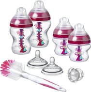 Tommee Tippee Sada dojčenských fľaštičiek C2N ANTI-COLIC s kefou Pink - Dojčenská fľaša
