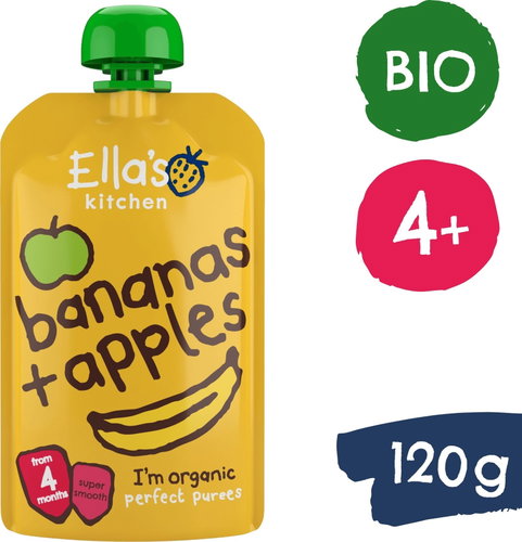 Ella's Kitchen Organic Apple and Banana 120 g - Meal Pocket - Main image