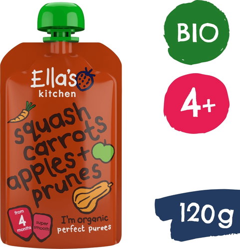 Ella's Kitchen BIO Tekvica, mrkva, jablko a slivka 120 g Hlavný obrázok Ella's Kitchen BIO Tekvica, mrkva, jablko a slivka 120 g - Kapsička pre deti - Hlavný obrázok