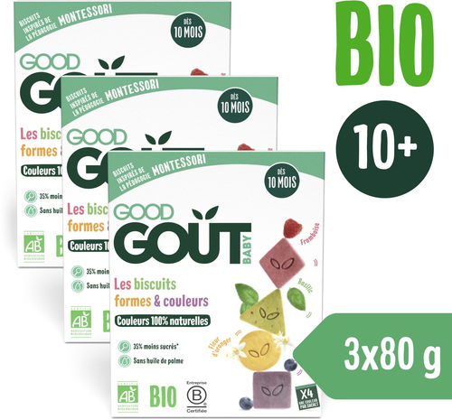 Good Gout BIO Sušenky barvy & tvary (3× 80 g) - Sušenky pro děti - Hlavní obrázek
