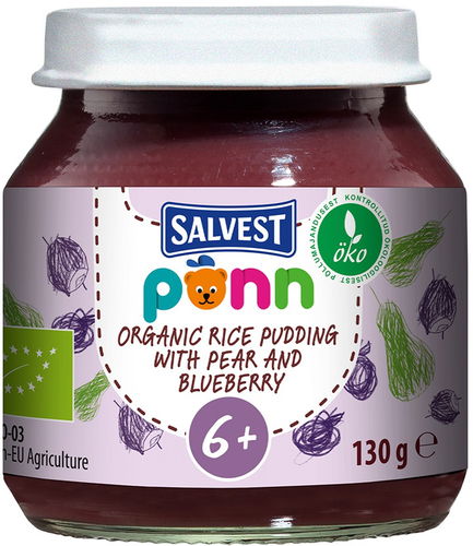 SALVEST Ponn BIO Hruškovo-borůvkové pyré s jáhly (130 g) - Příkrm - Hlavní obrázek
