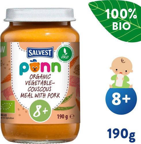 SALVEST Ponn BIO Vepřové maso s kuskusem a zeleninou (190 g) - Příkrm - Hlavní obrázek