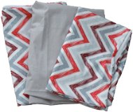 BabyTýpka 3-dielna sada obliečok – Cikcak Red Grey - Detská posteľná bielizeň