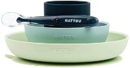 Nattou étkészlet szilikon 4 db zöld-kék BPA nélkül - Étkészlet