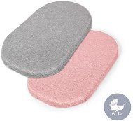 Ceba Stroller Sheet 73-80 × 30-37cm 2 pcs Light Grey + Pink - Bedsheet