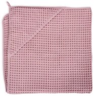 CEBA Hooded Towel Terry Waffle Line 100 × 100cm - Silver Pink Ceba - Children's Bath Towel