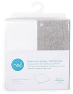 CEBA Changing Mat Cover 50 × 70 - 80cm 2 pcs - Light Grey Melange+White - Changing Mat Cover