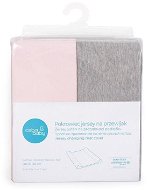 CEBA Changing Mat Cover 50 × 70 - 80cm 2 pcs - Light Grey Melange+Pink - Changing Mat Cover