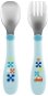 Children's Cutlery Chicco Spoon and Fork Stainless-steel (18m+) - Blue - Dětský příbor