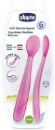 Chicco silicone spoon 2 pcs pink 6 m+ - Baby Spoon