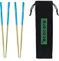 ECOCARE Metal Sushi Chopsticks with Gold-Blue Packaging 4 pcs - Cutlery Set