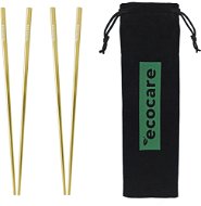 ECOCARE Metal Sushi Chopsticks with Gold Packaging 4 pcs - Cutlery Set