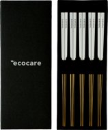 ECOCARE Metal Sushi Chopsticks Box Gold-White 10 pcs - Cutlery Set