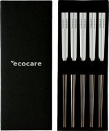 ECOCARE Kovové Sushi Hůlky Box Silver-White 10 ks - Sada příborů