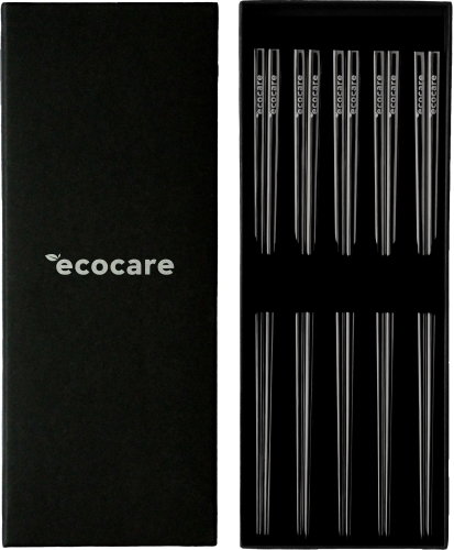 ECOCARE Metal Sushi Chopsticks Box Black 10 pcs - Chopsticks - Main image