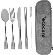 ECOCARE Travel Cutlery Set with Case Silver 4 pcs - Cutlery Set