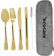 ECOCARE Travel Cutlery Set with Gold Case 4 pcs - Cutlery Set