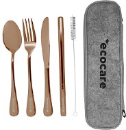 ECOCARE Travel Cutlery Set with Case Rose Gold 4 pcs - Cutlery Set